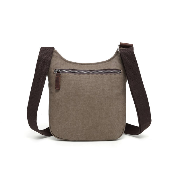 Small canvas shoulder bag extra pocket