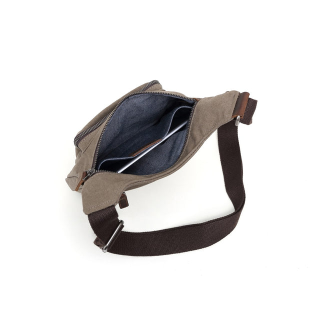 Small canvas shoulder bag extra pocket