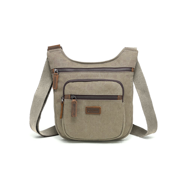 Small canvas shoulder bag extra pocket