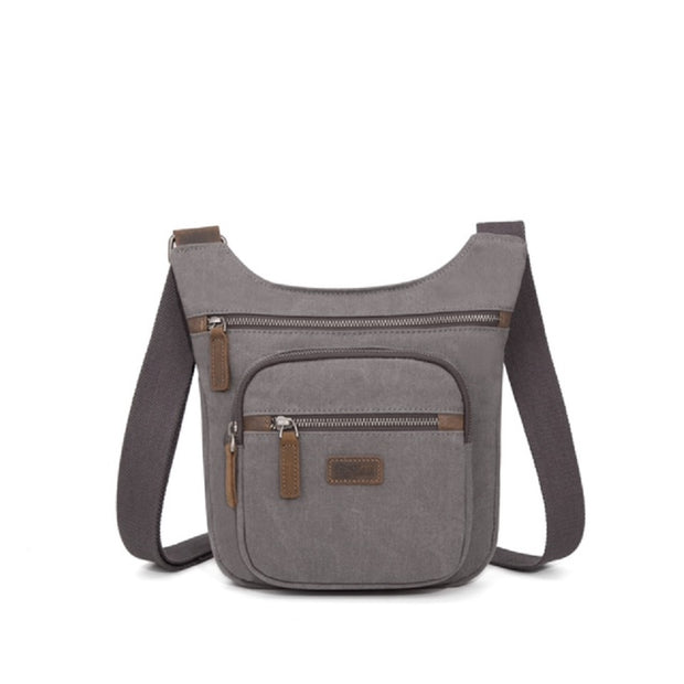 Small canvas shoulder bag extra pocket