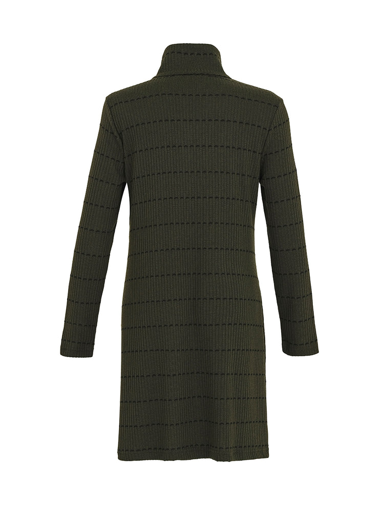 Sassy high collar tunic/dress in dark olive