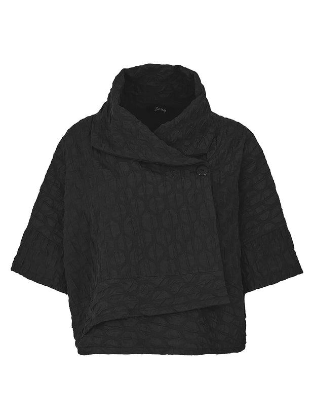 Sassy 3/4 sleeve crop waist jacket in black