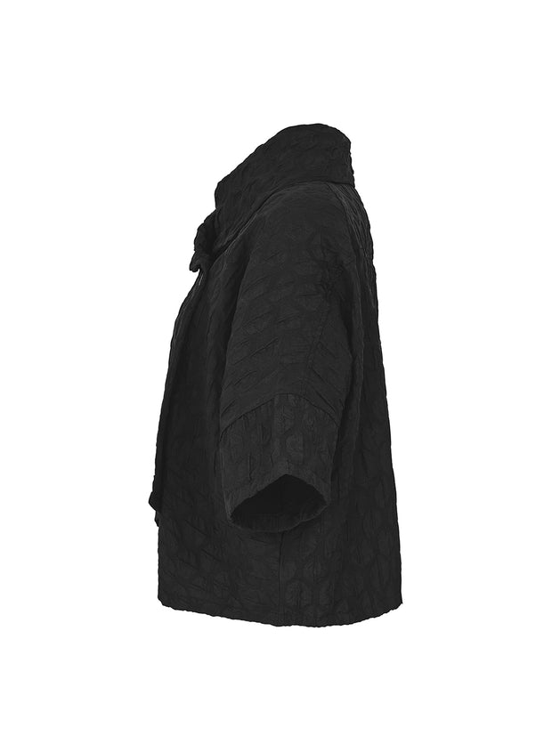 Sassy 3/4 sleeve crop waist jacket in black