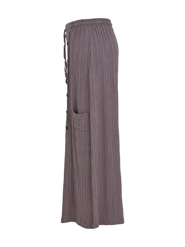 Sassy wide leg drawstring waist charcoal grey pants
