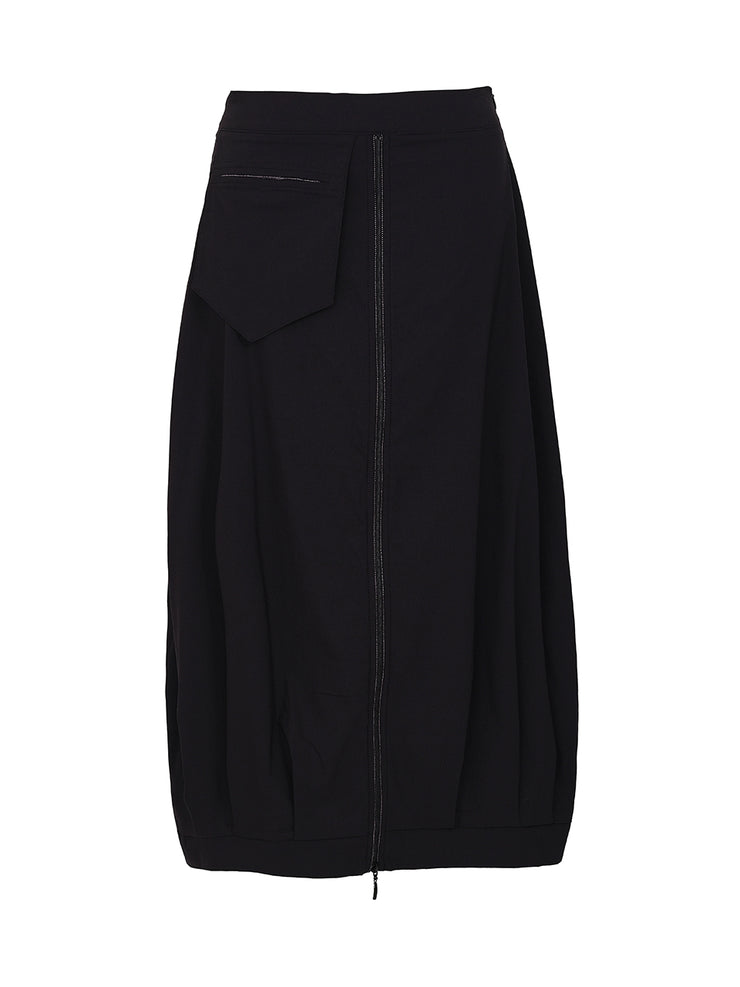 Sassy black long skirt balloon style with front ribbon detail