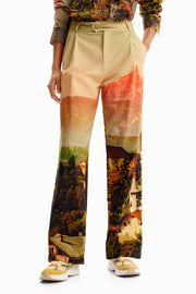 Desigual M. Christian Lacroix landscape print tailored style pants