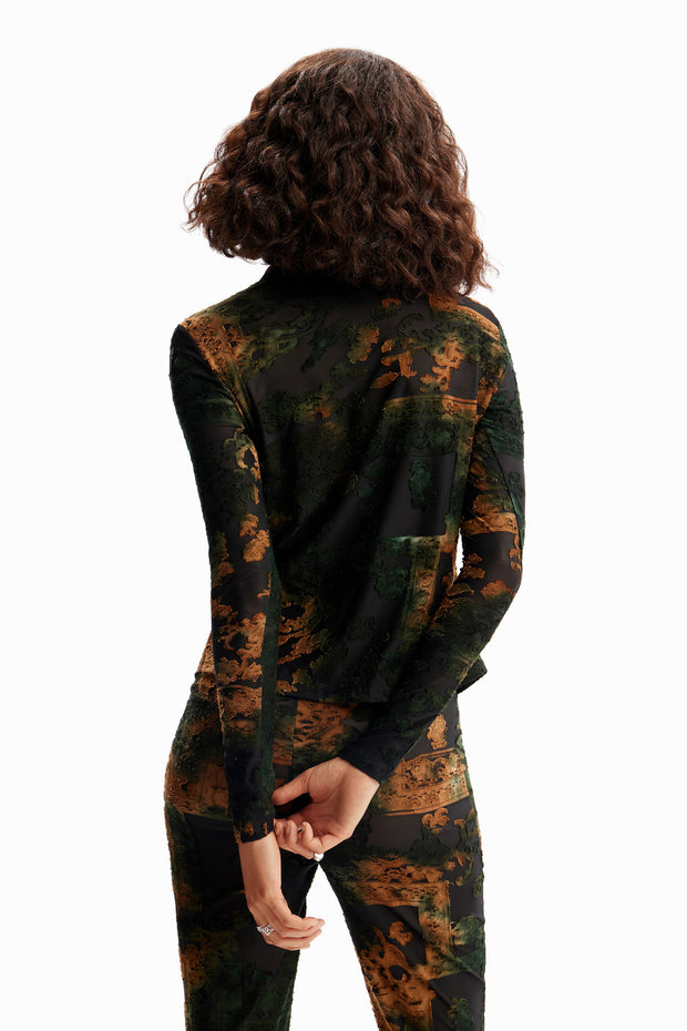Desigual black with water colours long sleeve top