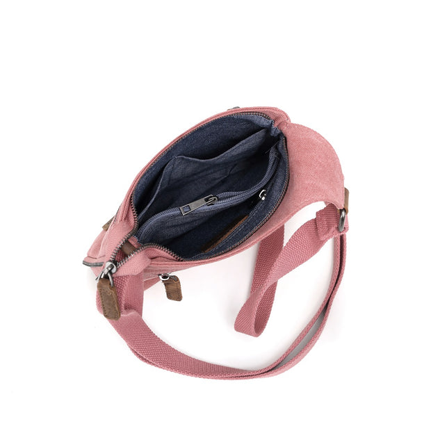 Small canvas shoulder bag flat
