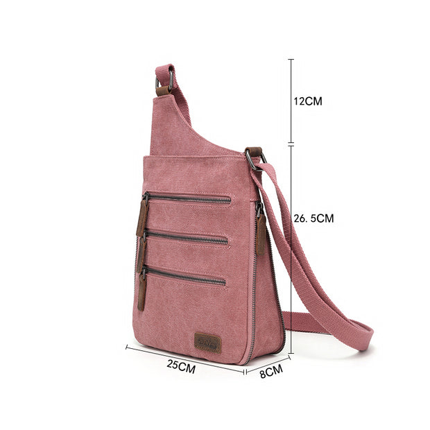 Small canvas shoulder bag flat