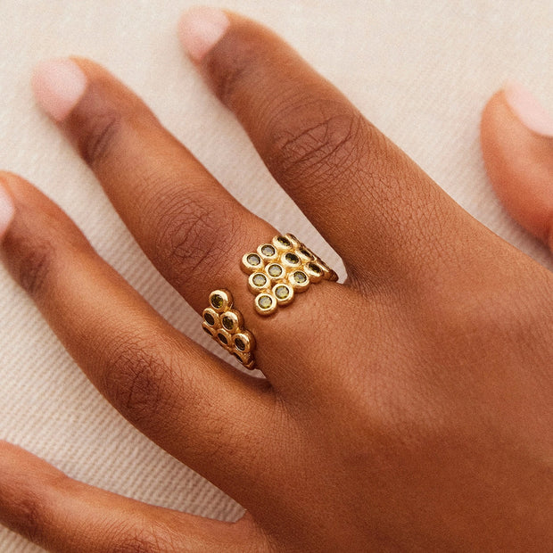 Amelia Trio Dark Green Ring