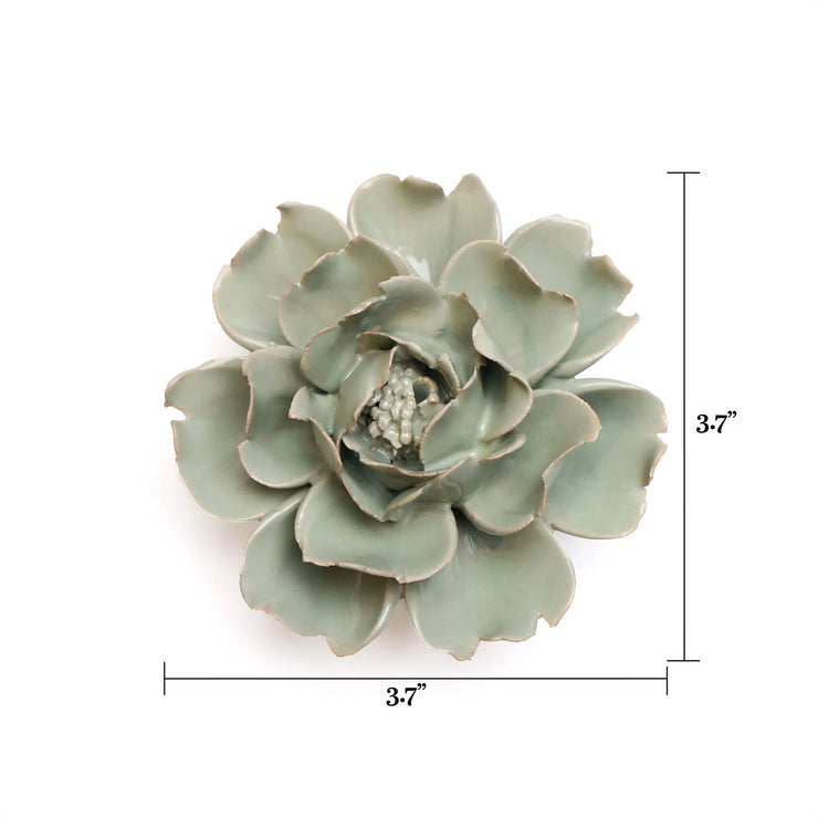 Ceramic Flower - seafoam rose