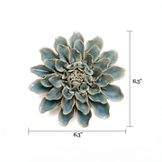 Ceramic Flower - teal ranunculus small