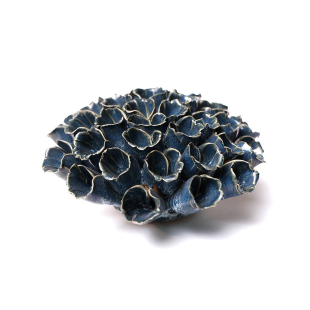 Ceramic Flower -polyp blue 6 large