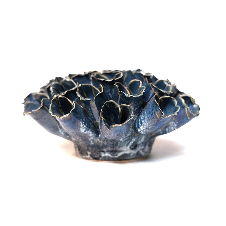 Ceramic Flower -polyp blue 6 large