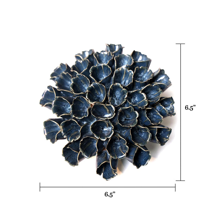 Ceramic Flower -polyp blue 6 large