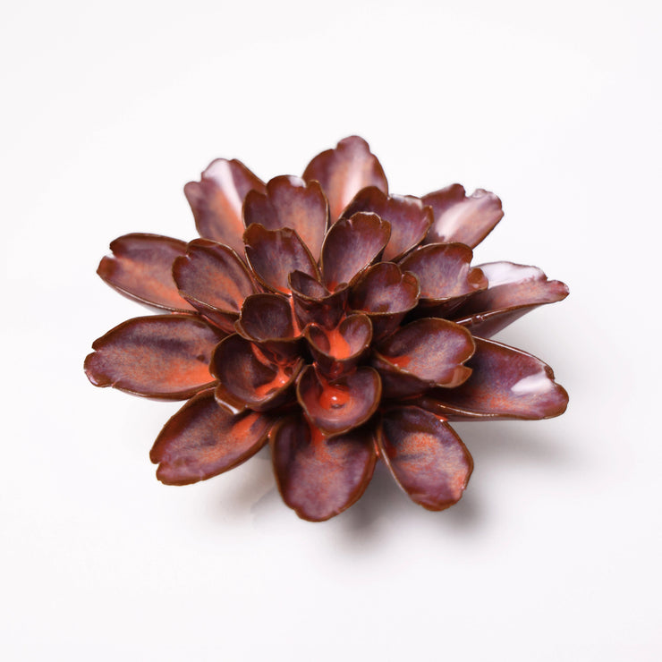 Ceramic Flower -rust medium