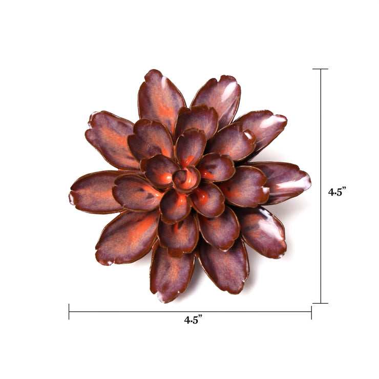 Ceramic Flower -rust medium