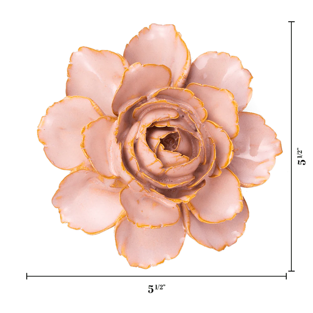 Chive Ceramic Flower Rose Pink Camellia