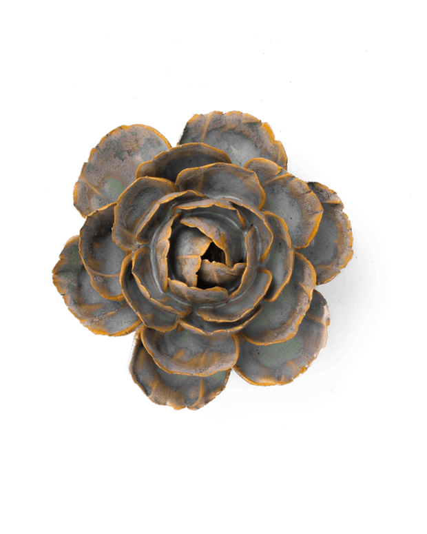 Chive Ceramic Flower muddy blue English Rose