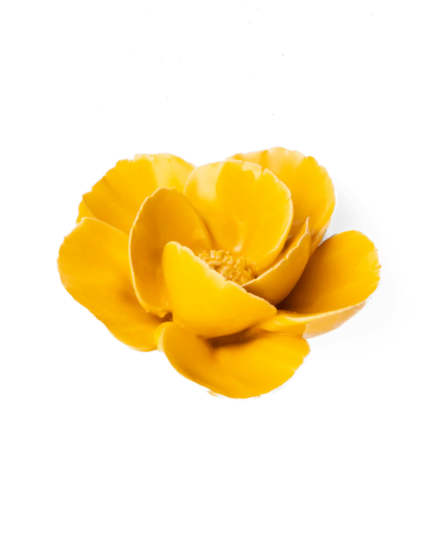 Chive Ceramic Flower Burnt yellow Poppy