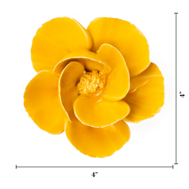 Chive Ceramic Flower Burnt yellow Poppy
