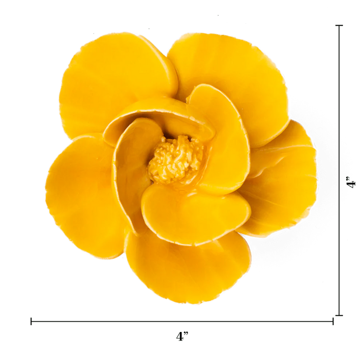Chive Ceramic Flower Burnt yellow Poppy