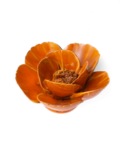 Chive Ceramic Flower Burn Orange Poppy