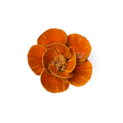 Chive Ceramic Flower Burn Orange Poppy