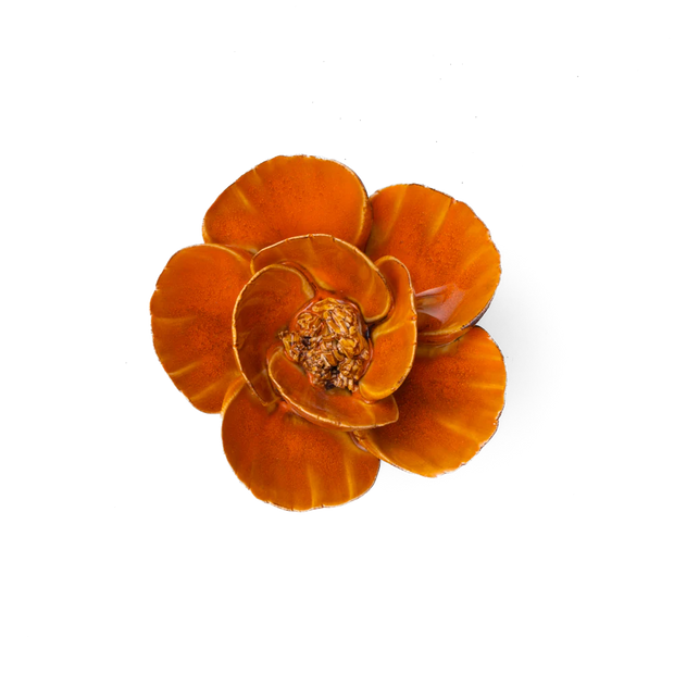 Chive Ceramic Flower Burn Orange Poppy