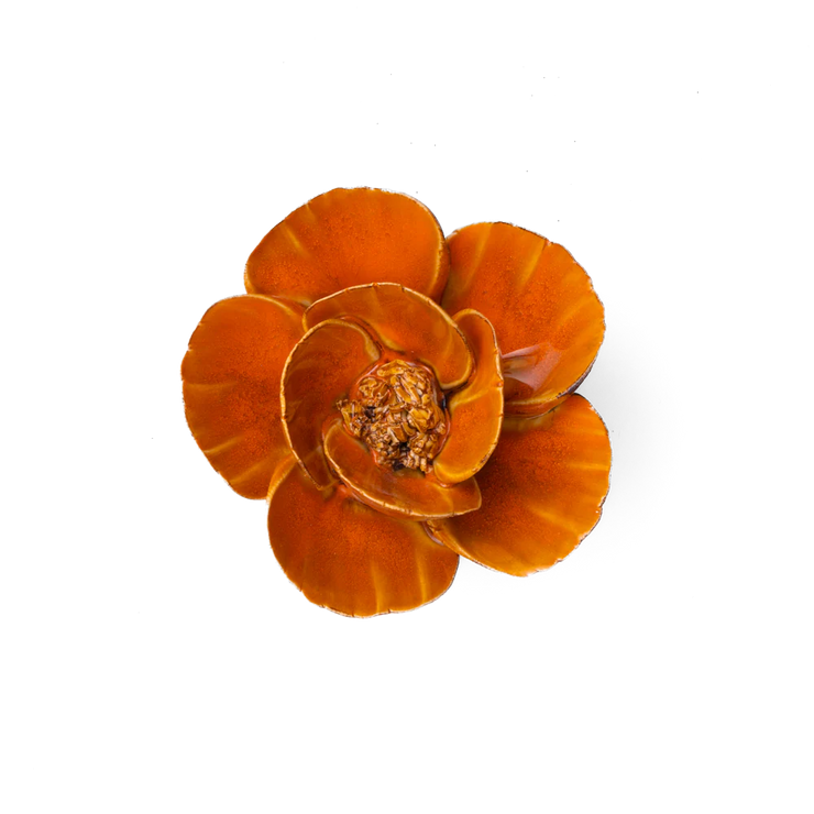 Chive Ceramic Flower Burn Orange Poppy