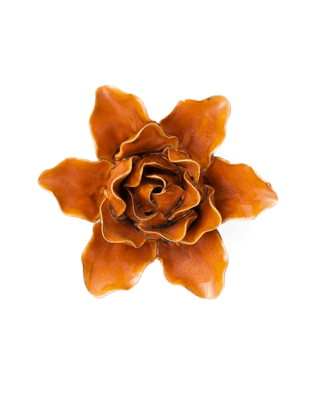 Chive Ceramic Flower Burnt Orange Stargazer Lily