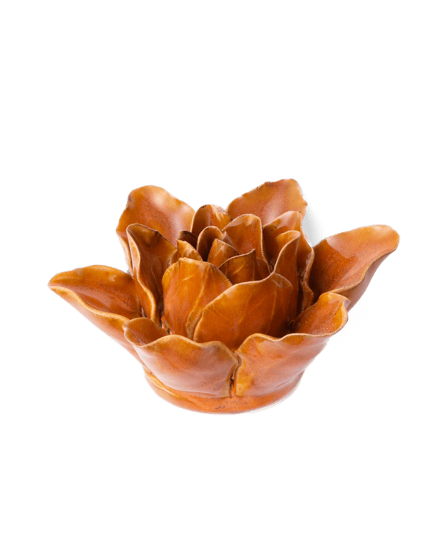 Chive Ceramic Flower Burnt Orange Stargazer Lily