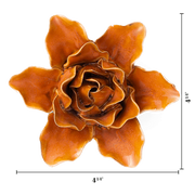 Chive Ceramic Flower Burnt Orange Stargazer Lily