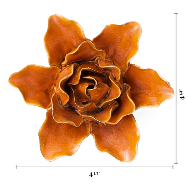 Chive Ceramic Flower Burnt Orange Stargazer Lily