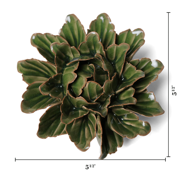 Chive Ceramic Flower Avocado Green Sorbet Peony