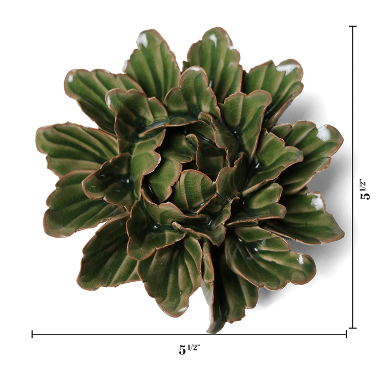 Chive Ceramic Flower Avocado Green Sorbet Peony