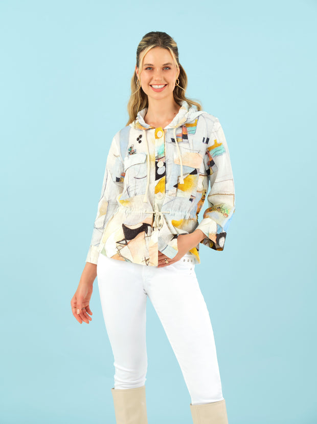 Linen Jacket with hood by Dolcezza