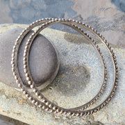 Moroccan vintage bangles with tiny balls, Pair #1
