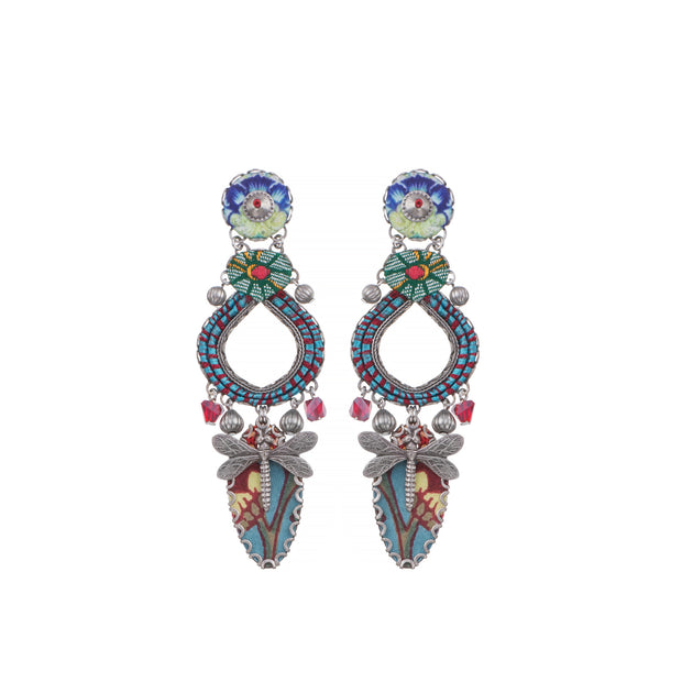 Ayala Bar Frosty Morning Sari rainbow colours earrings