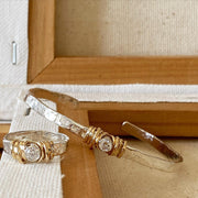 Sparkle cuff with gold coils
