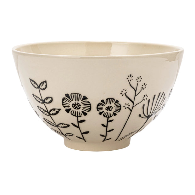 Large serving bowl with flowers