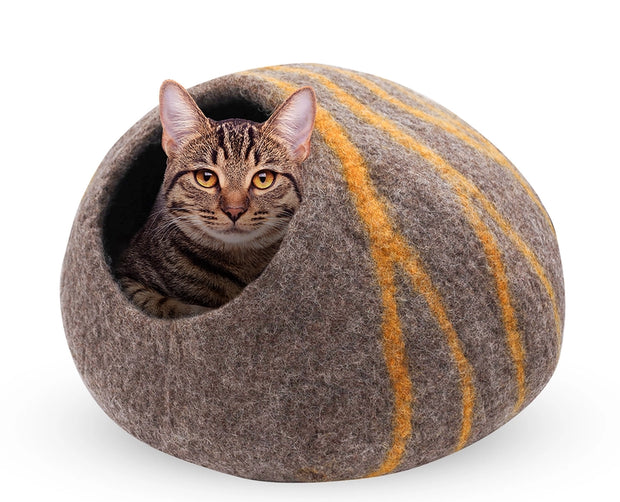 Cat cave brown and orange pebble