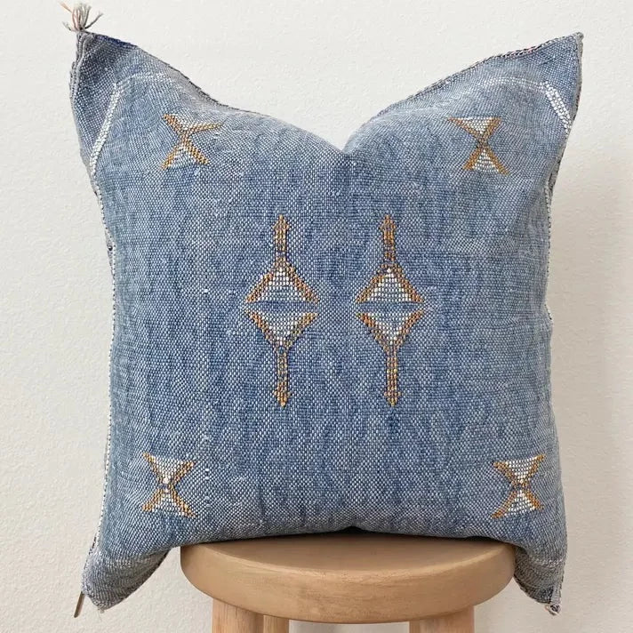 Silk Sabra Cushion Cover Blue