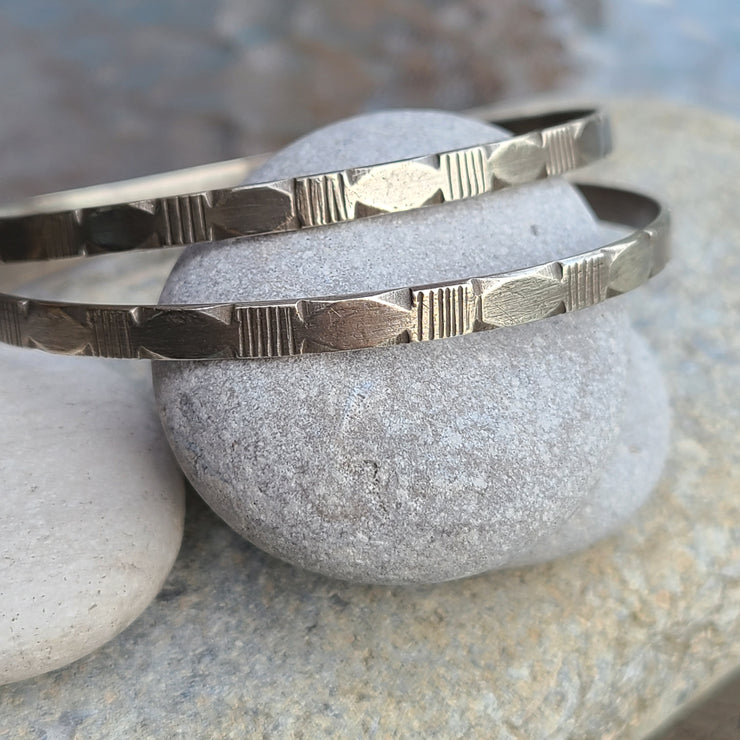 Moroccan bangles set of 2 Tiznit geometric