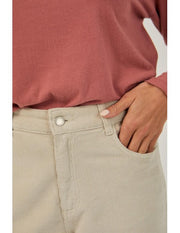 Mus & Bombon high waist corduroy pants in green or off white