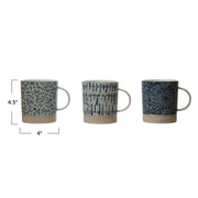 Hand stamped stoneware mug