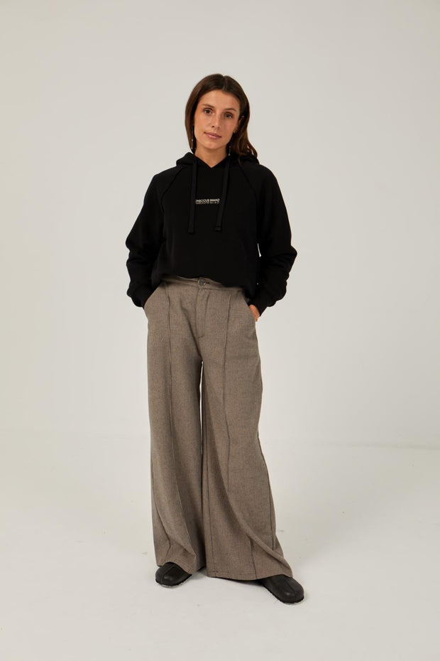 Mus & Bombon 'Oroso' palazzo style pants in houndstooth check, or in blue