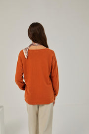 Mus & Bombon 'Reus' v neck sweater in deep orange