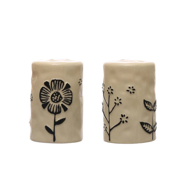 Hand painted salt and Pepper