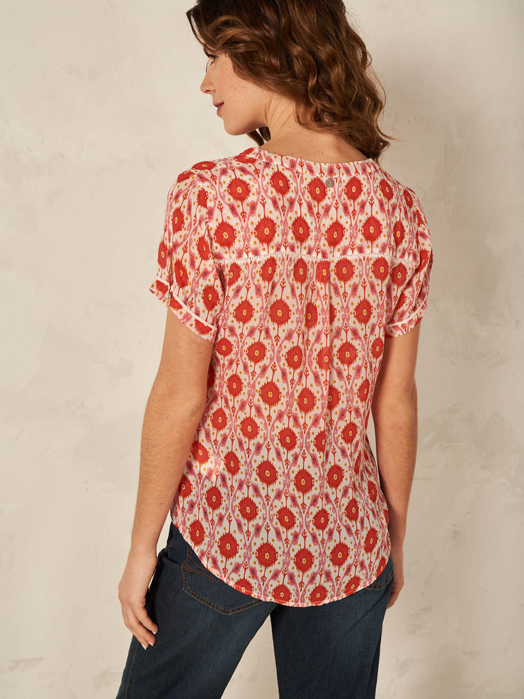 Blouse with poppies eco friendly viscose